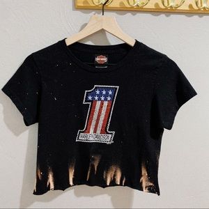 Renewal Splatter Harley Davidson Number 1 Baby Tee
